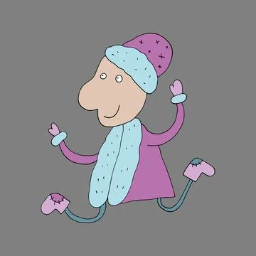 Vector Snow Maiden and Santa Claus. Stock Illustration