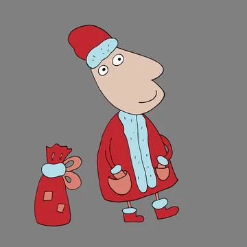 Vector Snow Maiden and Santa Claus. Stock Illustration