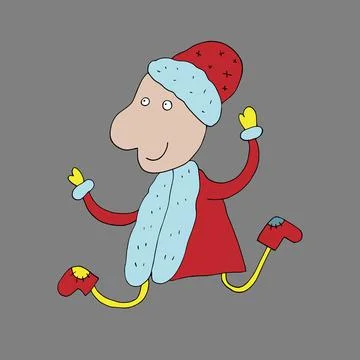 Vector Snow Maiden and Santa Claus. Stock Illustration