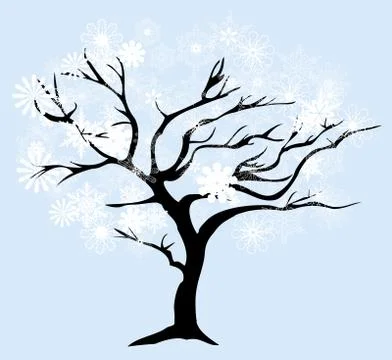 Vector Snow Tree Illustrazione stock