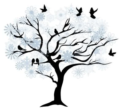 Vector Snow Tree Stock Illustration