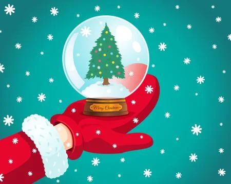 Vector snowball with Christmas tree. Stock Illustration