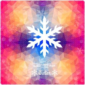 Vector snowflake. abstract snowflake on geometric pattern. snowflake sign. ch Illustrazione stock