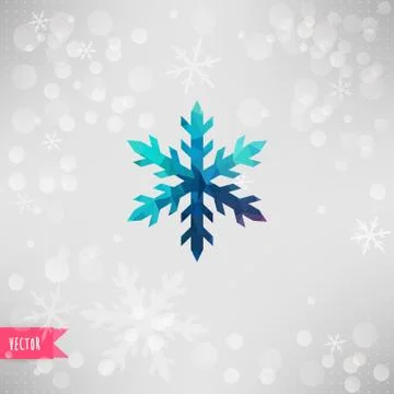 Vector snowflake. abstract snowflake of geometric shapes. sign of the blue sn Stock Illustration