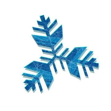 Vector snowflake. Abstract snowflake of geometric shapes. Sign of the blue Stock Illustration