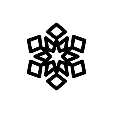 Vector Snowflake Black on White Isolated Stock Illustration