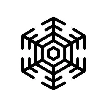 Vector Snowflake Black on White Isolated Stock Illustration
