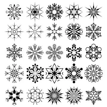 Vector snowflake collection Stock Illustration
