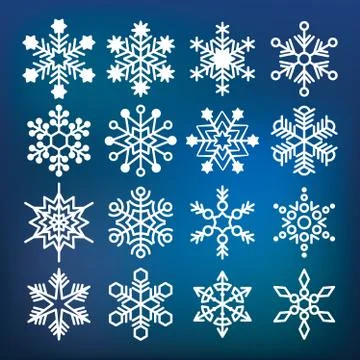 Vector snowflake collection Stock Illustration