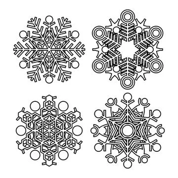 Vector snowflake collection Stock Illustration