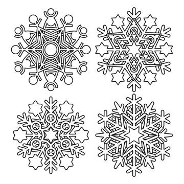Vector snowflake collection Stock Illustration