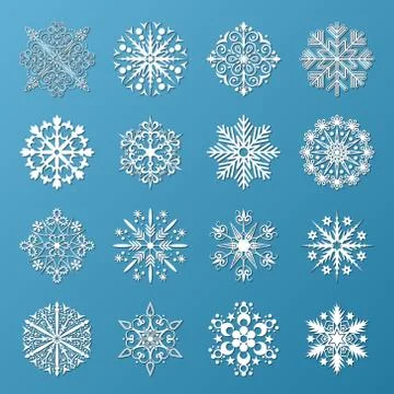 Vector snowflake icons set. Stock Illustration