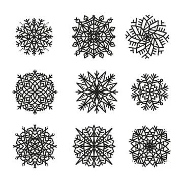 Vector snowflake laser cut template. Cutout pattern of Christmas or New Year  스톡 일러스트