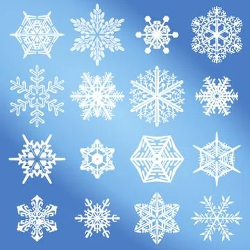 Vector Snowflake Set Stock Illustration