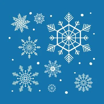 Vector Snowflake silhouette set. Christmas and New Year holidays elements Stock Illustration