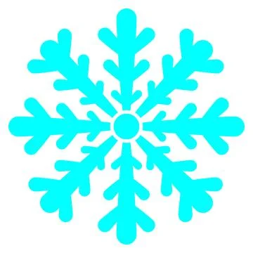 Vector snowflake single-color silhouette isolated on transparent Stock Illustration