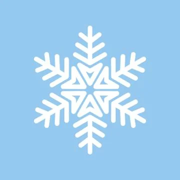 Vector Snowflake White on Blue Isolated Stock Illustration