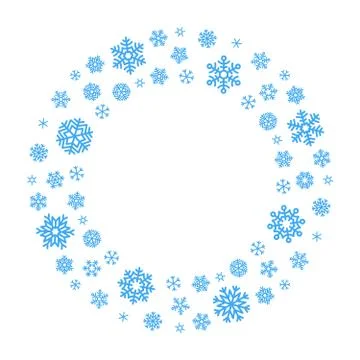 Vector Snowflake Wreath Stock Illustration