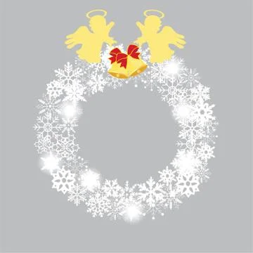 Vector Snowflake Wreath Stock Illustration