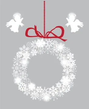 Vector Snowflake Wreath Stock Illustration