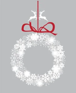 Vector Snowflake Wreath Stock Illustration