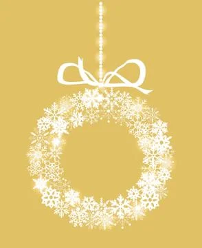 Vector Snowflake Wreath Stock Illustration