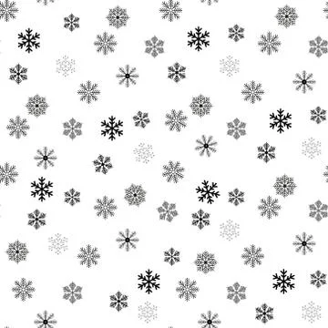 Vector snowflakes background. Simple Christmas and New Year seamless pattern  Stockillustratie