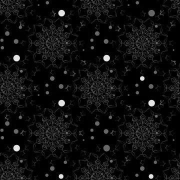 Vector snowflakes background. Simple Christmas and New Year seamless pattern  Stock Illustration