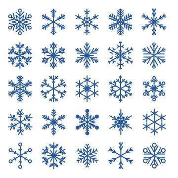 Vector snowflakes. Christmas snow flake icon set. Stock Illustration
