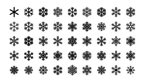 Vector Snowflakes icons. Blue Snowflake. Winter snow. Merry Christmas pattern Stock Illustration
