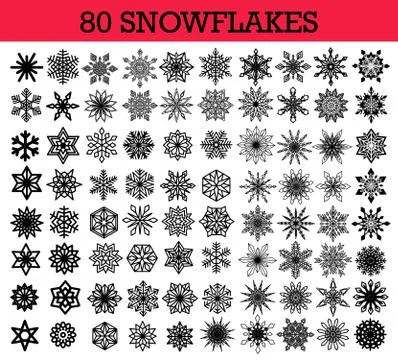 Vector Snowflakes Isolated Set Stock Illustration