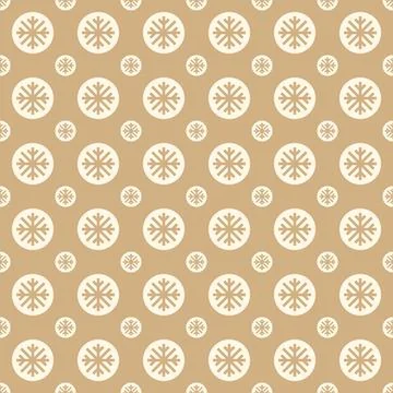 Vector snowflakes seamless geometric pattern. Repeatable brown christmas Stockillustratie