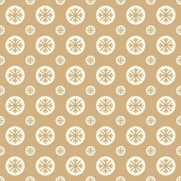 Vector snowflakes seamless geometric pattern. Repeatable brown christmas Stock Illustration