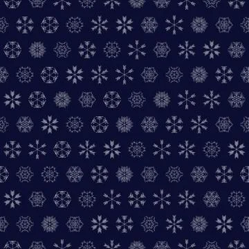 Vector snowflakes seamless Stock Illustration