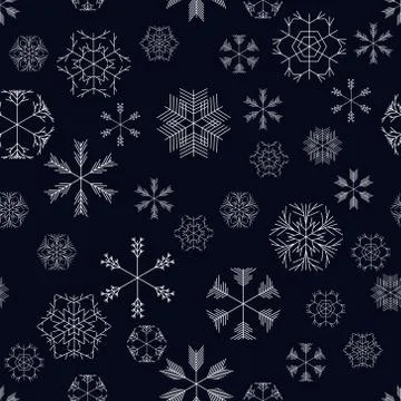Vector snowflakes seamless pattern 스톡 일러스트
