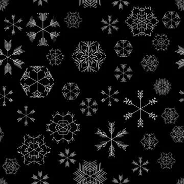Vector snowflakes seamless pattern 스톡 일러스트