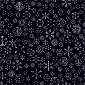 Vector snowflakes seamless pattern 库存插图