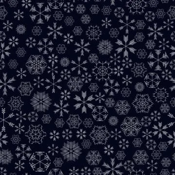 Vector snowflakes seamless pattern 스톡 일러스트