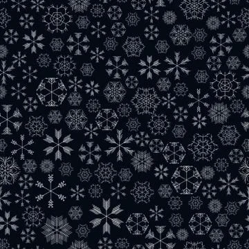Vector snowflakes seamless pattern 스톡 일러스트