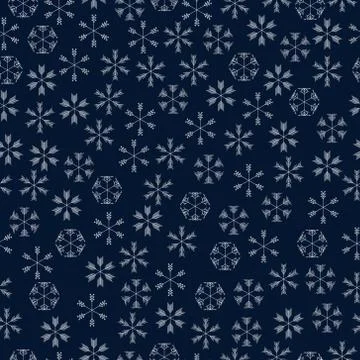 Vector snowflakes seamless pattern Stock Illustration