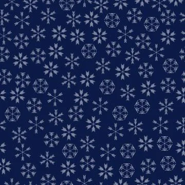 Vector snowflakes seamless pattern Stock Illustration