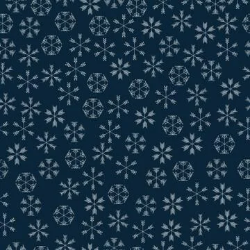 Vector snowflakes seamless pattern Stock Illustration