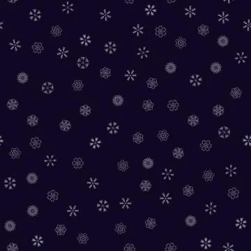 Vector snowflakes seamless pattern Stock Illustration