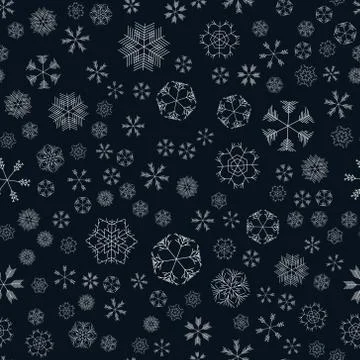 Vector snowflakes seamless pattern 库存插图