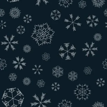 Vector snowflakes seamless pattern Illustrazione stock