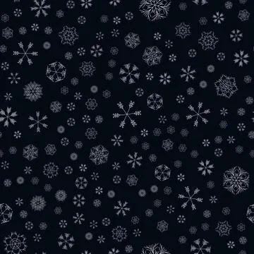 Vector snowflakes seamless pattern Illustrazione stock