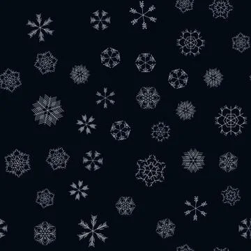 Vector snowflakes seamless pattern 스톡 일러스트