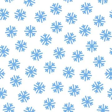 Vector snowflakes seamless pattern. Repeatable christmas background. Trendy Stock Illustration