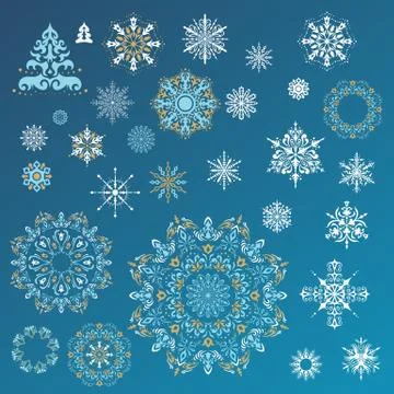 Vector snowflakes set Stock Illustration