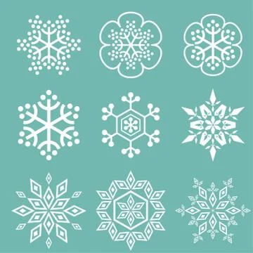 Vector snowflakes set Stock Illustration